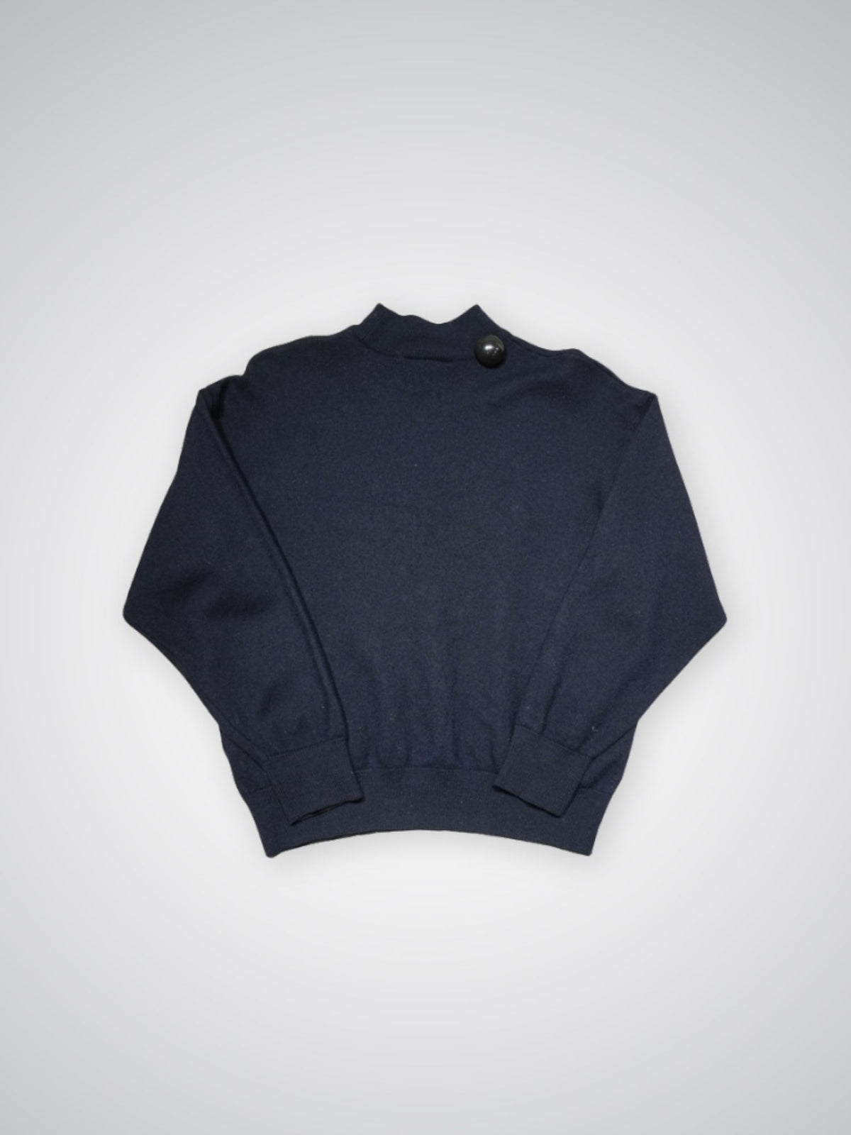 Pull col roulé bleu marine Lacoste (S femme)