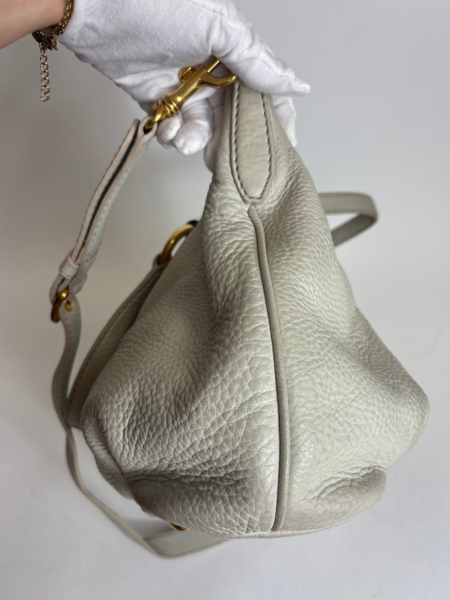 Sac Cabas écru Miu Miu
