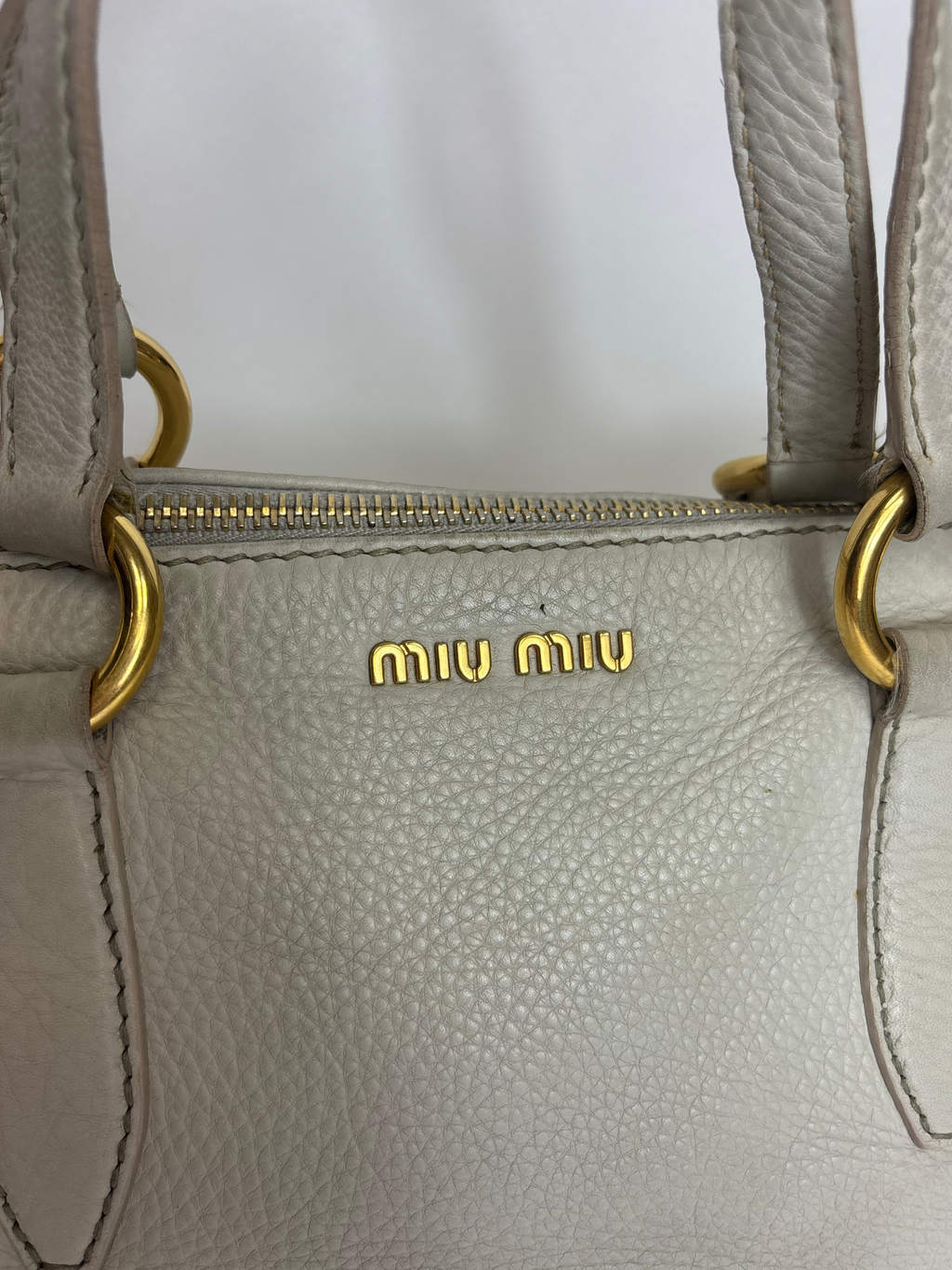 Sac Cabas écru Miu Miu