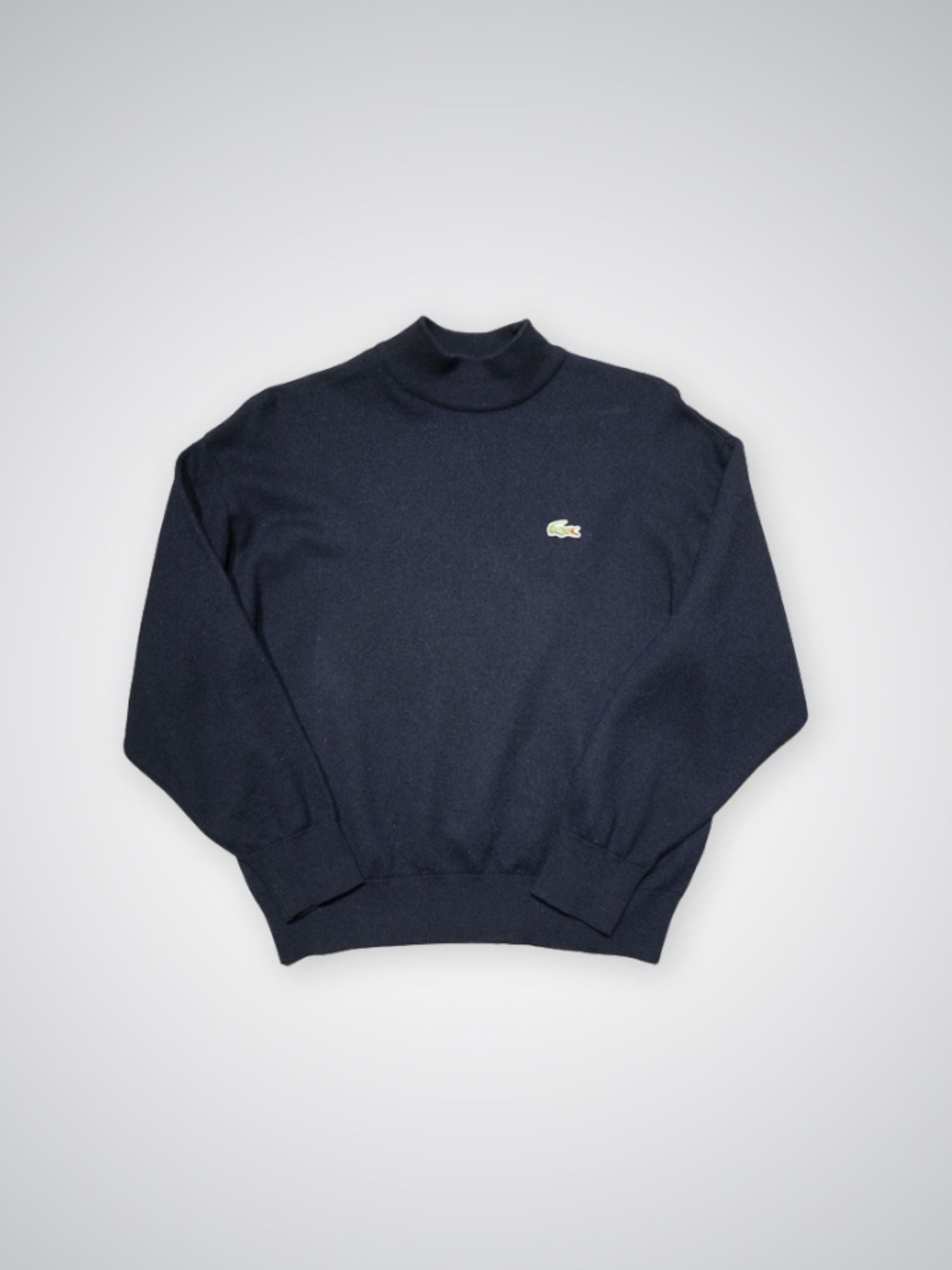 Pull col roulé bleu marine Lacoste (S femme)