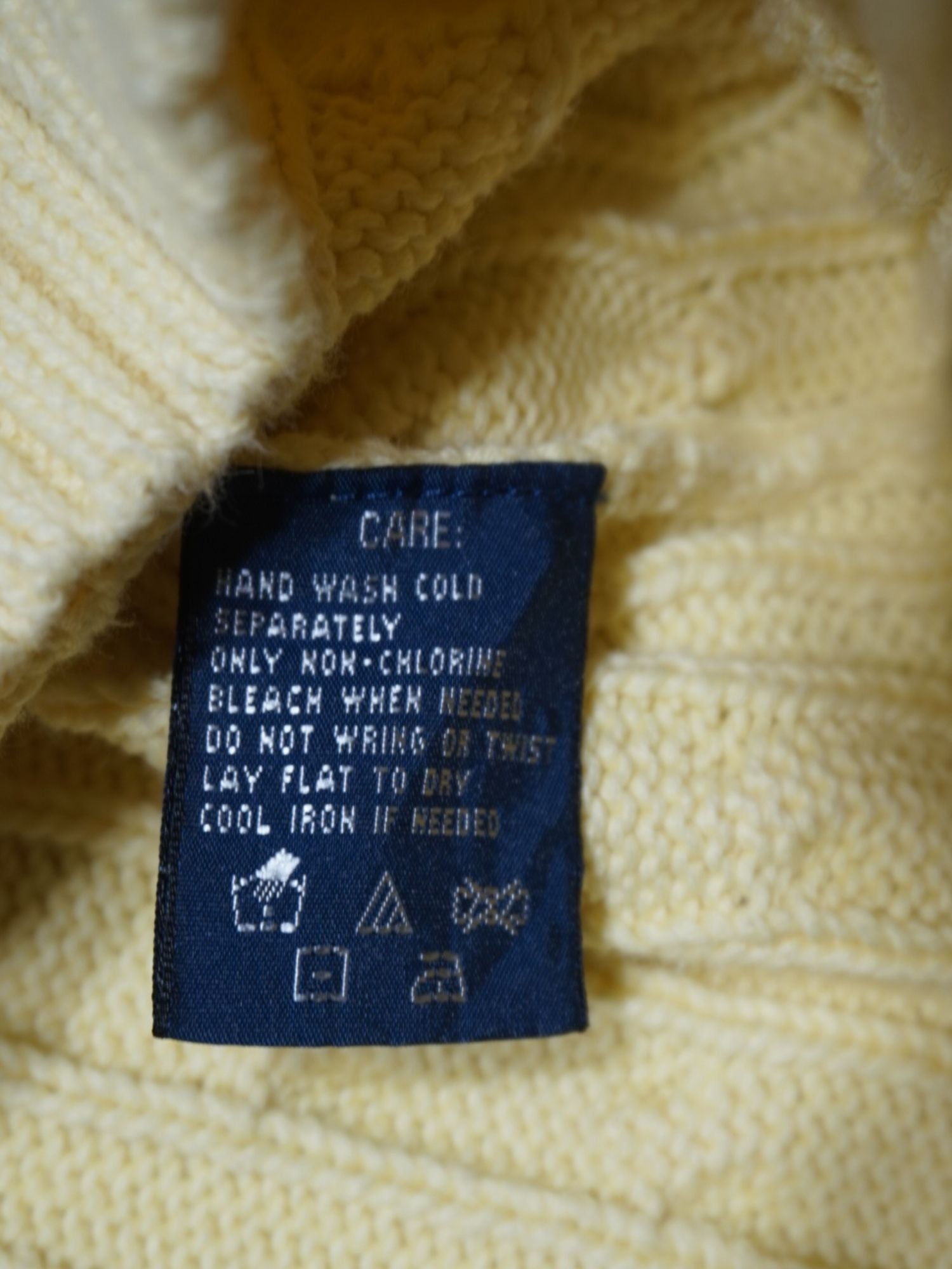 Pull torsadé jaune pâle Ralph Lauren (M femme)