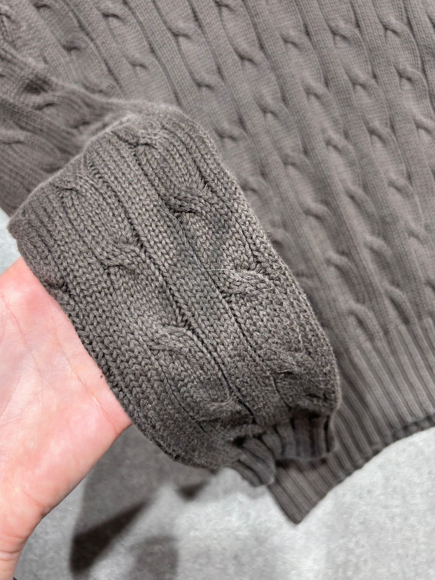 Pull torsadé Ralph Lauren marron (S femme)