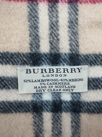 Écharpe en laine et cachemire à carreaux beige clair - Burberry