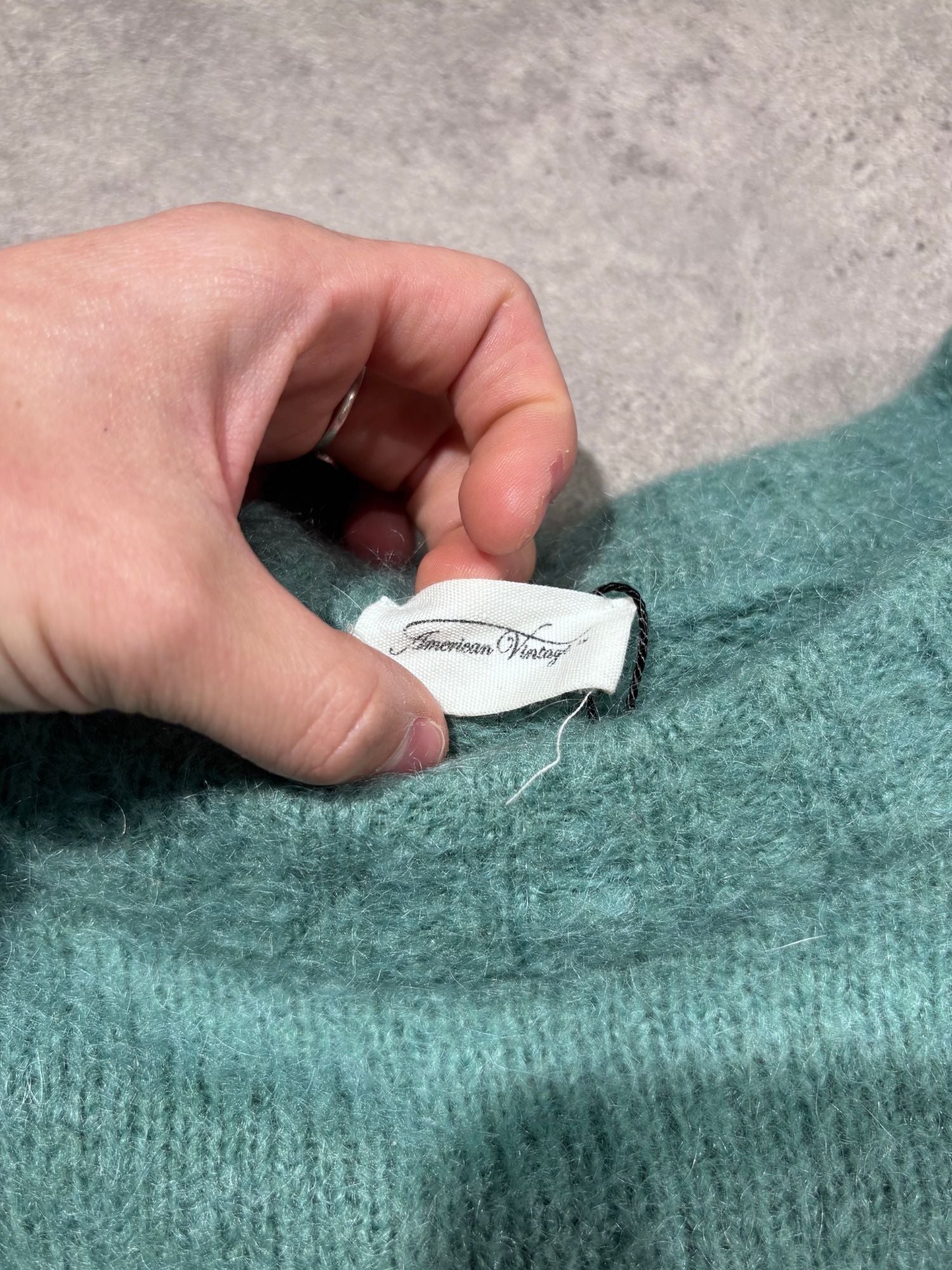 Pull vert en mohair American Vintage (M femme)