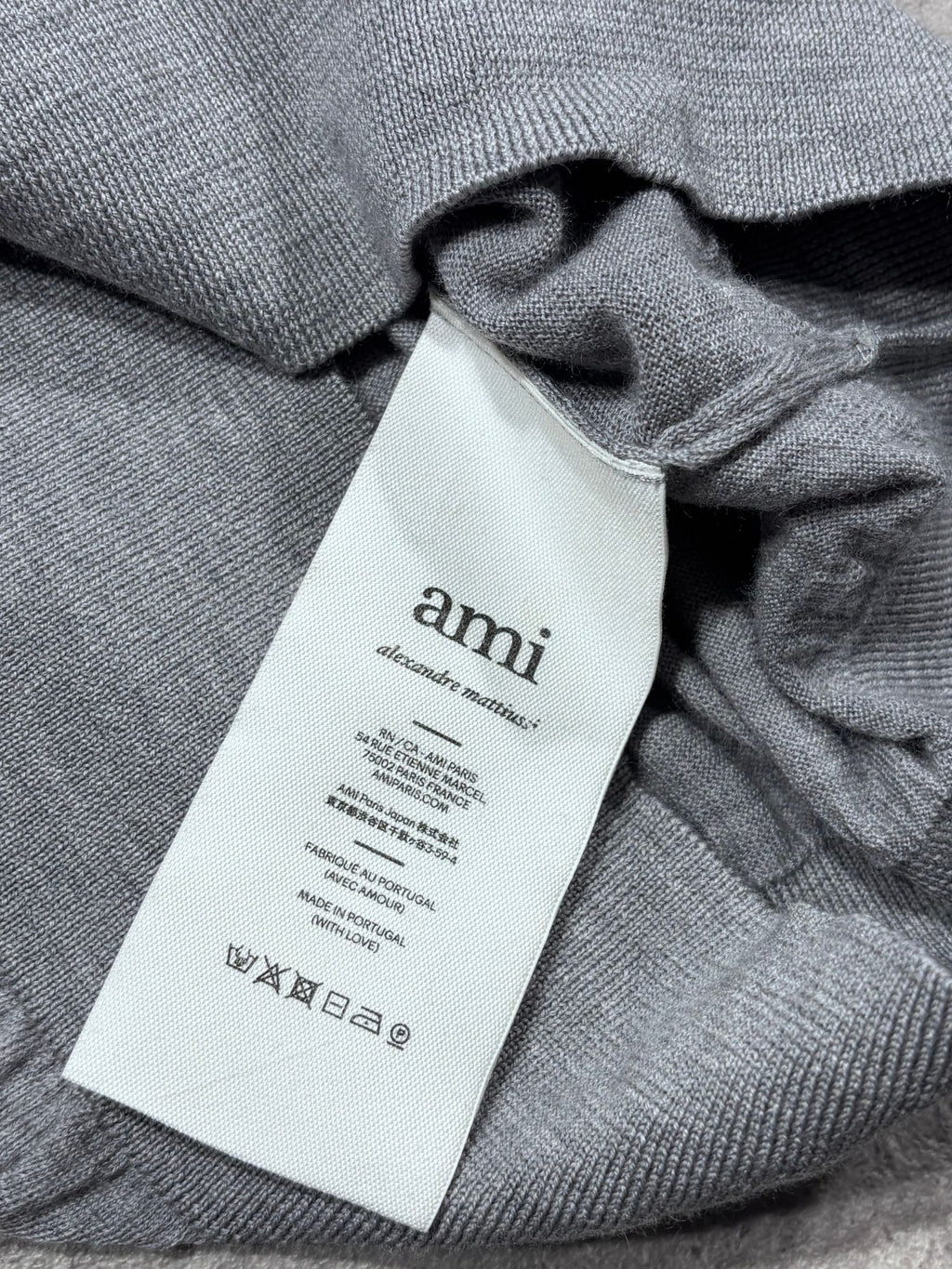 Pull fin gris AMI Paris (M)