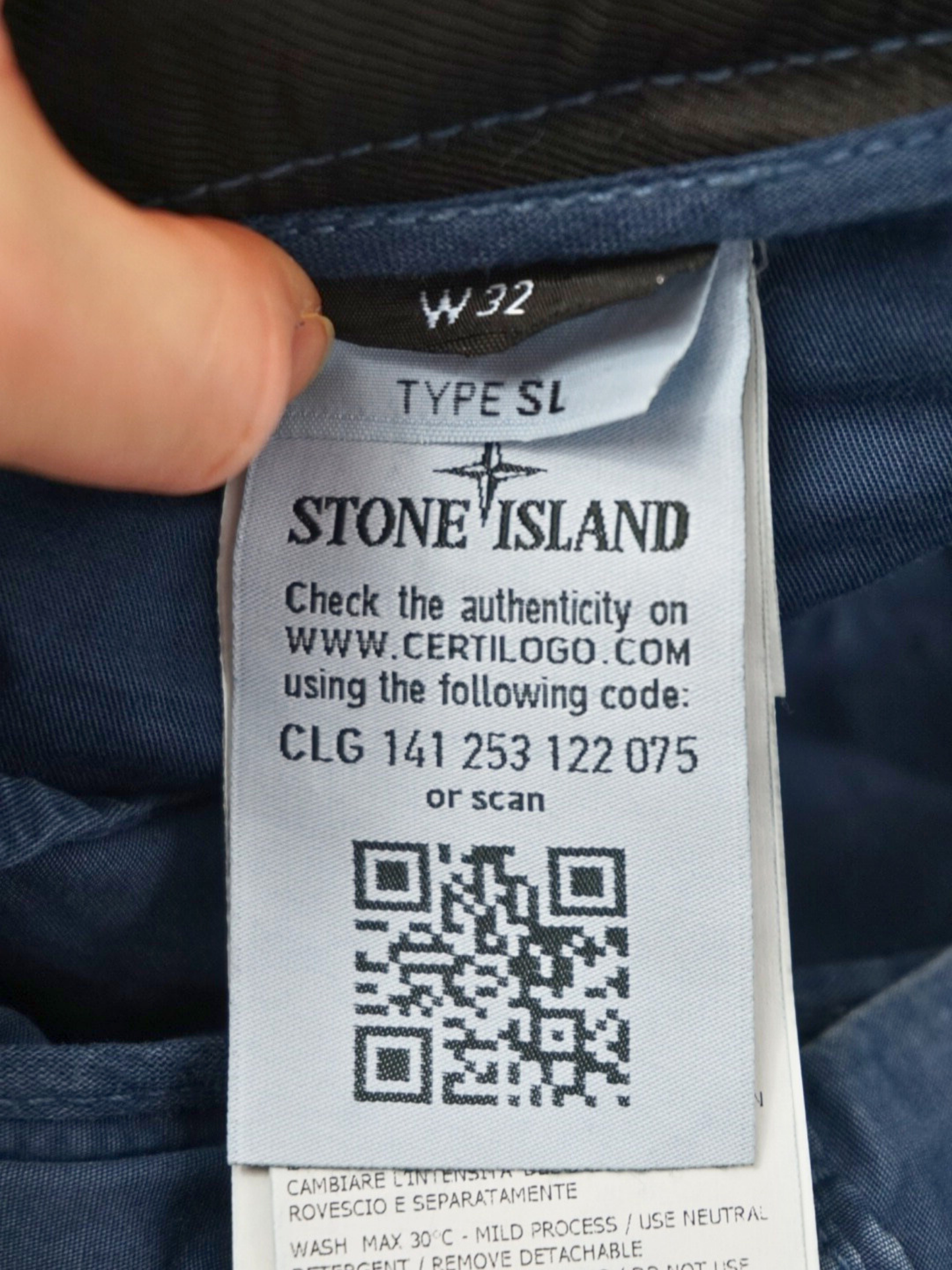 Pantalon bleu style cargo - Stone Island