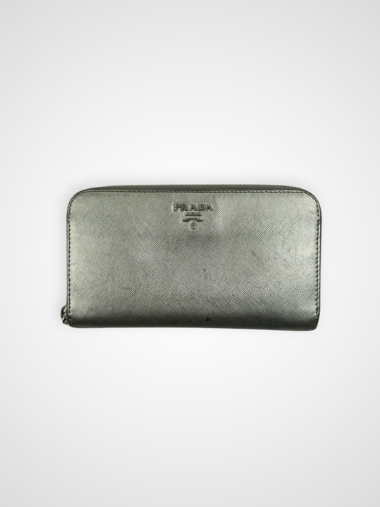 Portefeuille gris argenté - Prada