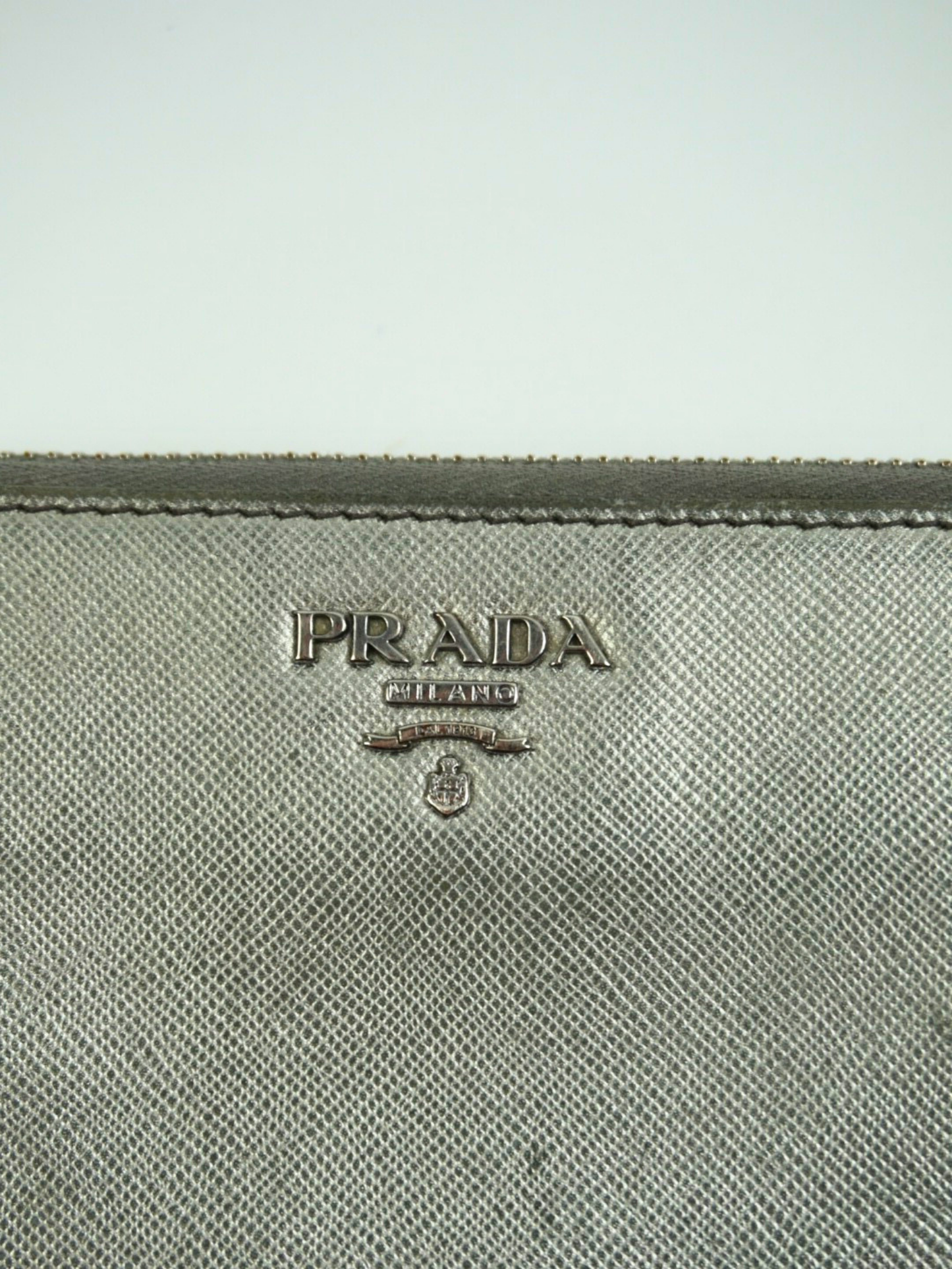 Portefeuille gris argenté - Prada