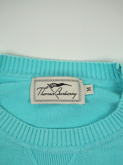 Pull fin cyan - Thomas Burberry