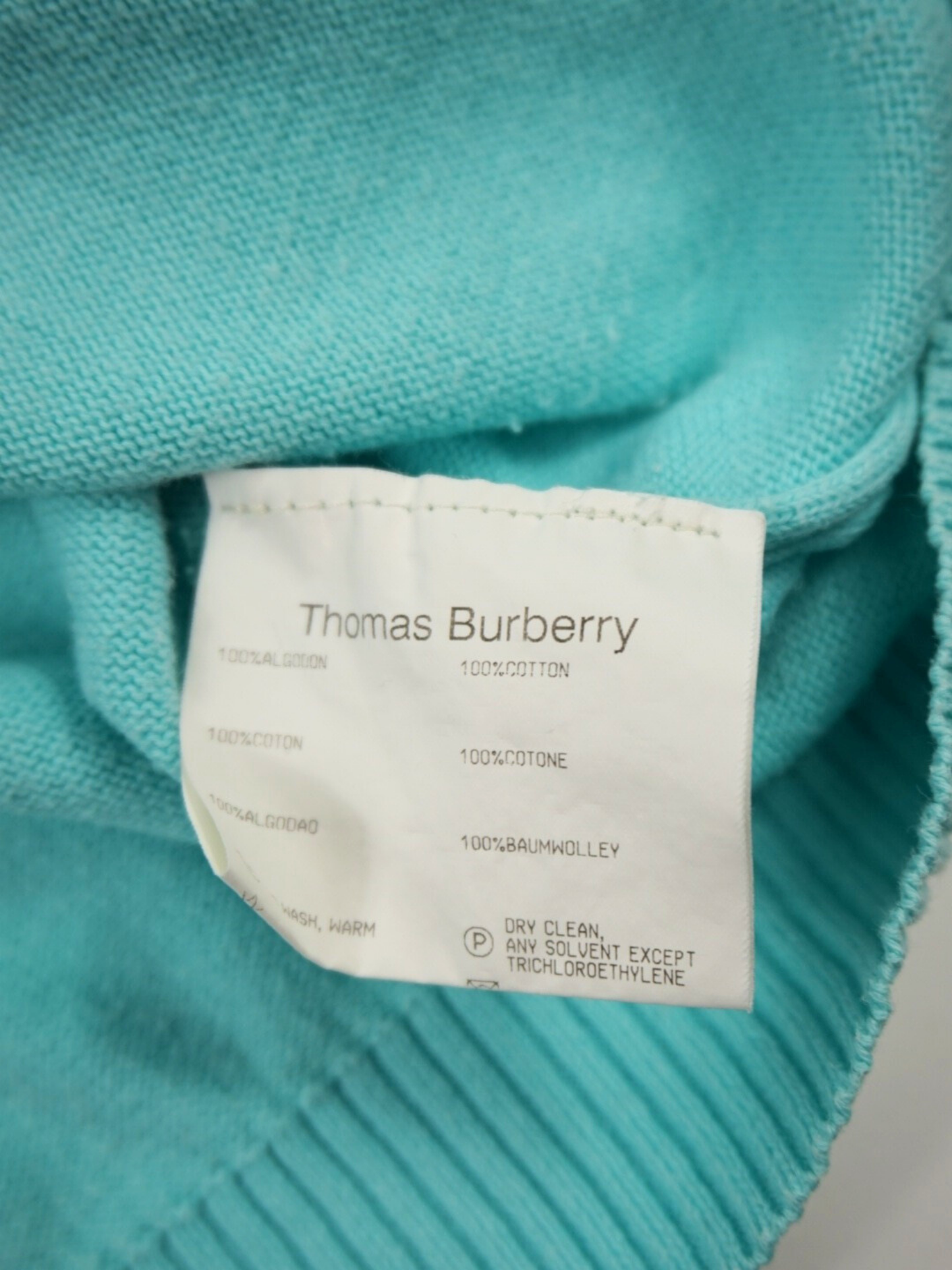 Pull fin cyan - Thomas Burberry