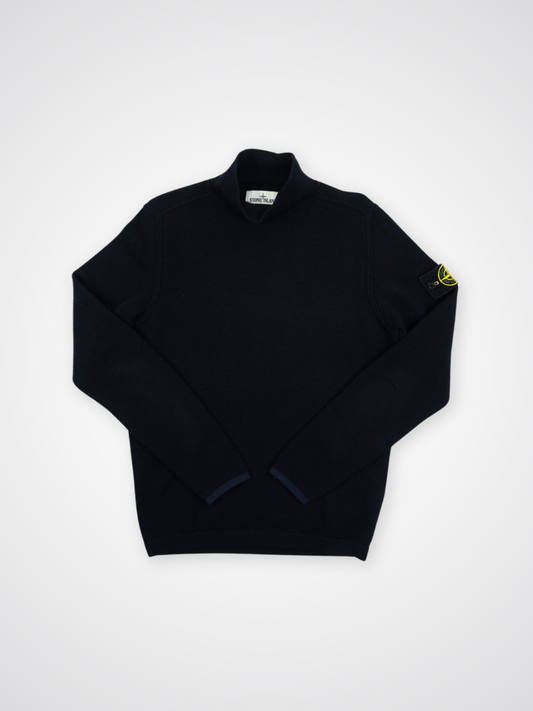 Pull col roulé bleu marine - Stone Island