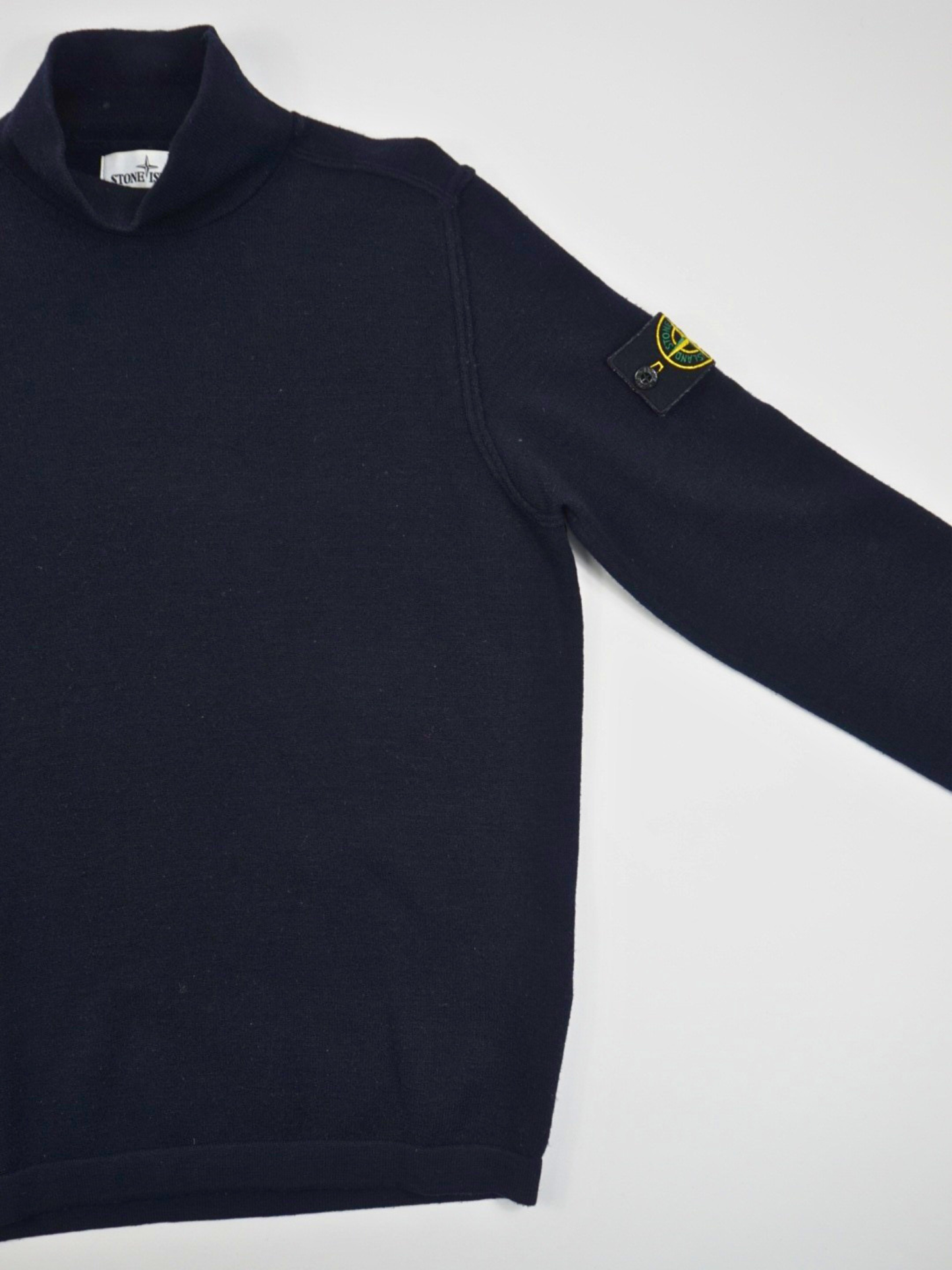 Pull col roulé bleu marine - Stone Island