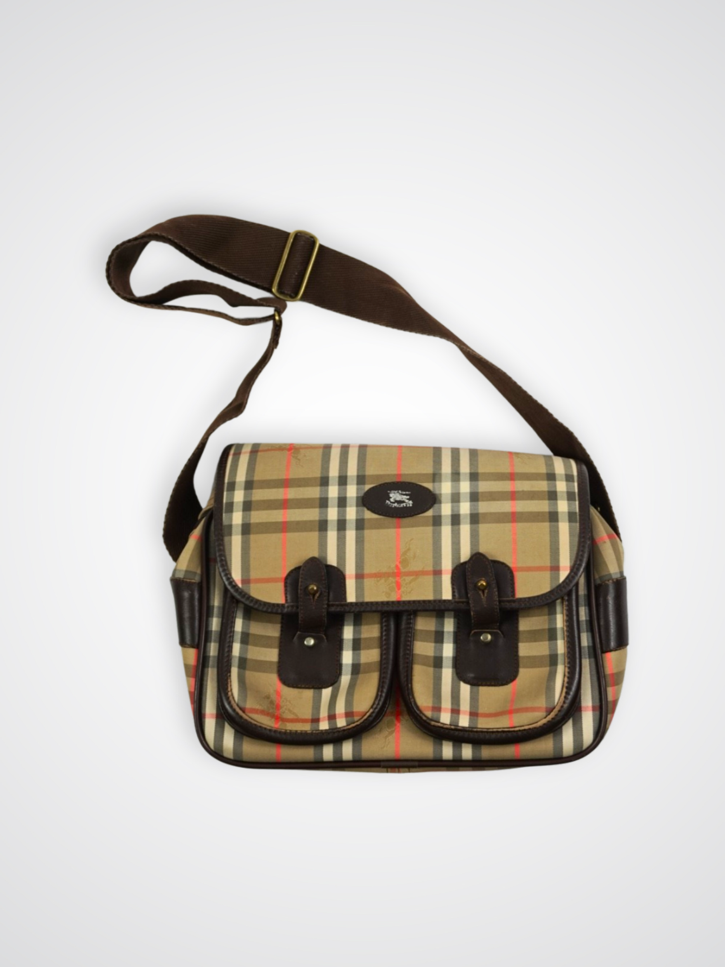 Camera Bag camel à motif Check - Burberry