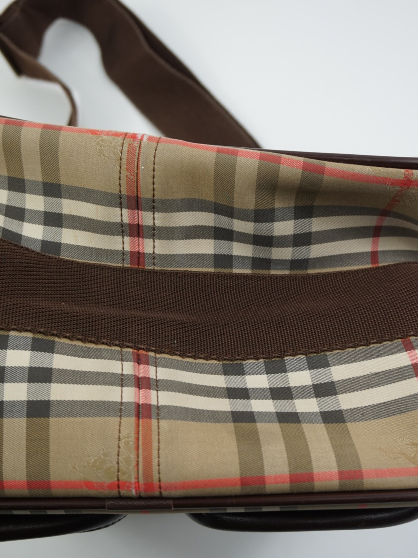 Camera Bag camel à motif Check - Burberry