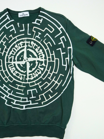 Sweat vert à motif - Stone Island