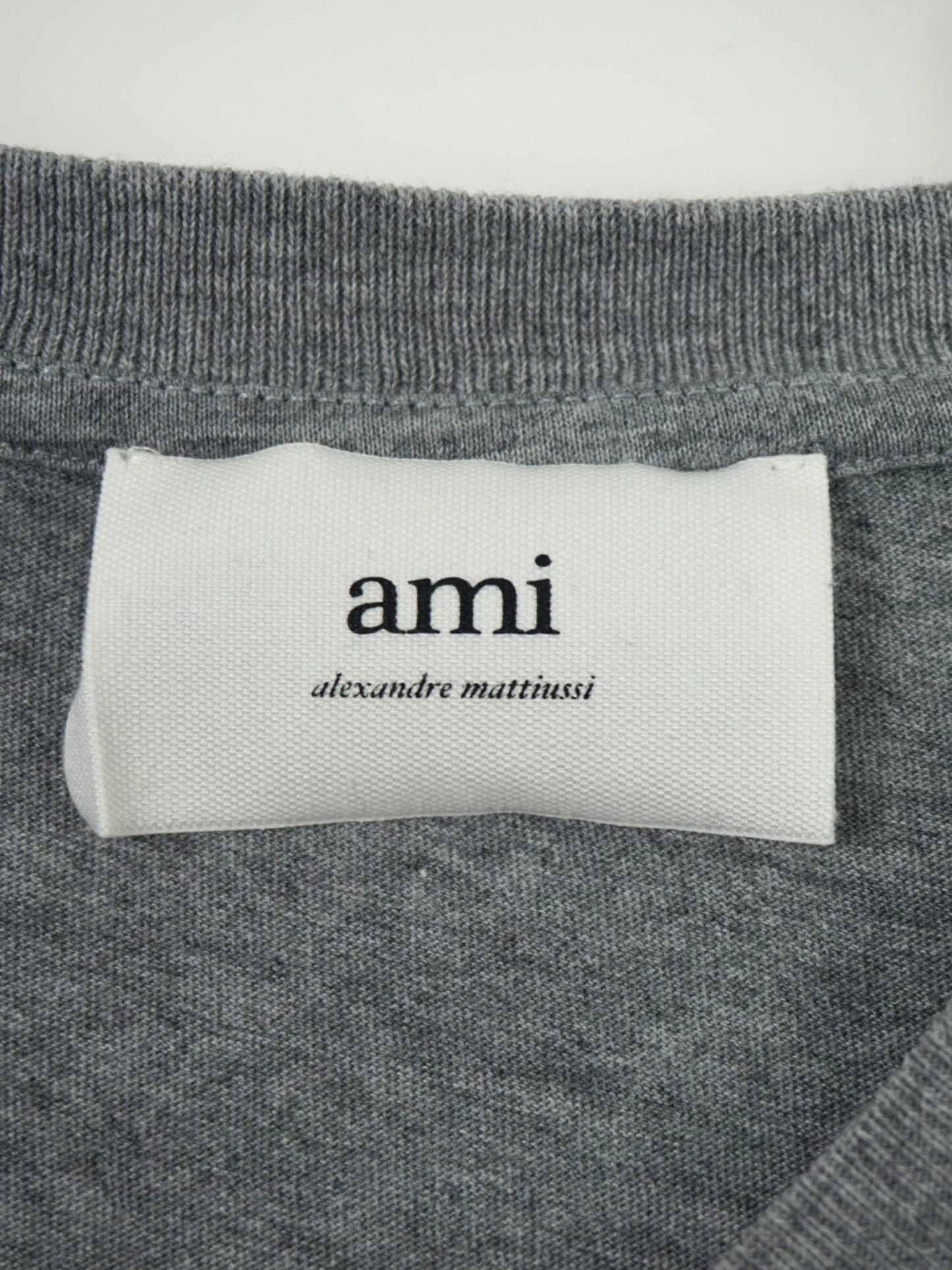 T-shirt gris à logo - AMI Paris