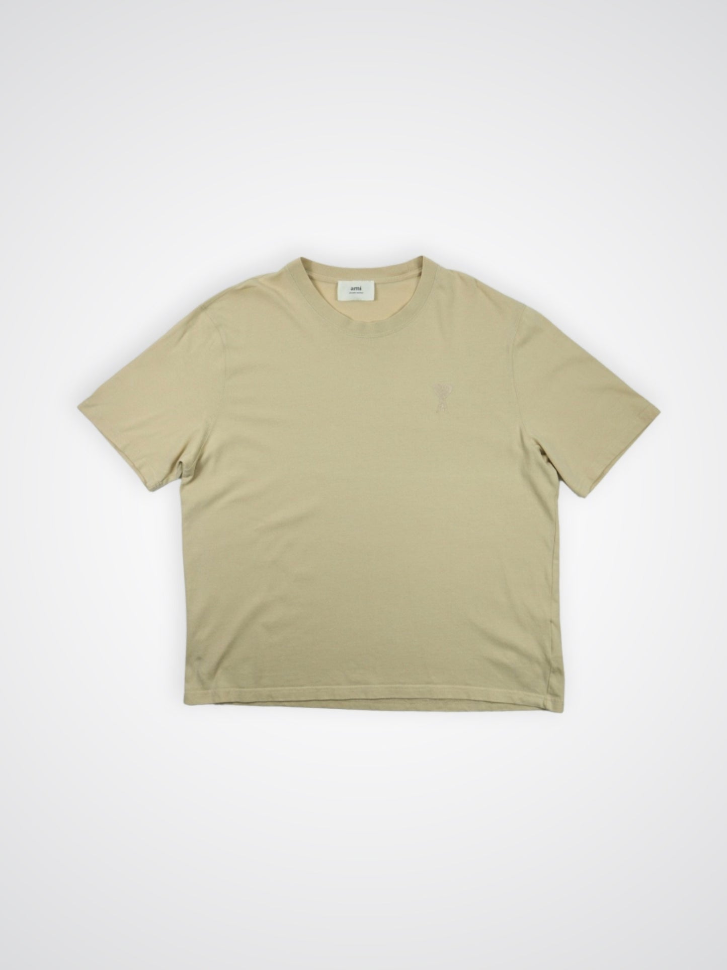 T-shirt beige à logo - AMI Paris