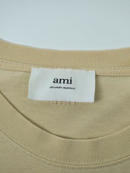 T-shirt beige à logo - AMI Paris