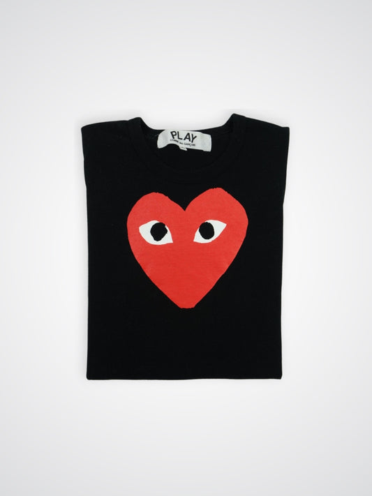 T-shirt noir à motif coeur - Comme des Garçons