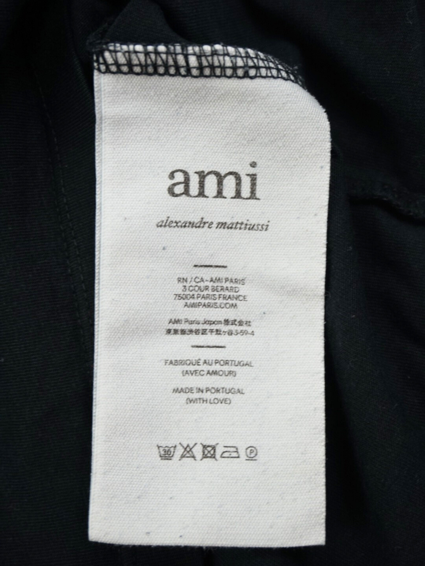 T-shirt noir à logo - AMI Paris