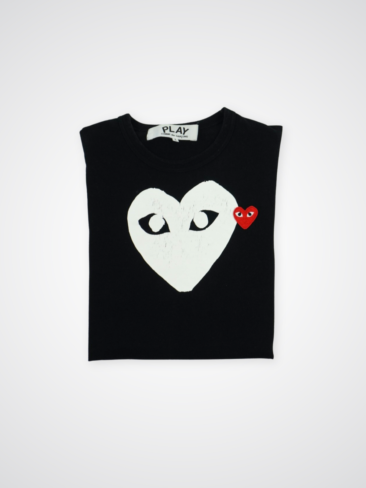 T-shirt noir à motif coeur - Comme des Garçons