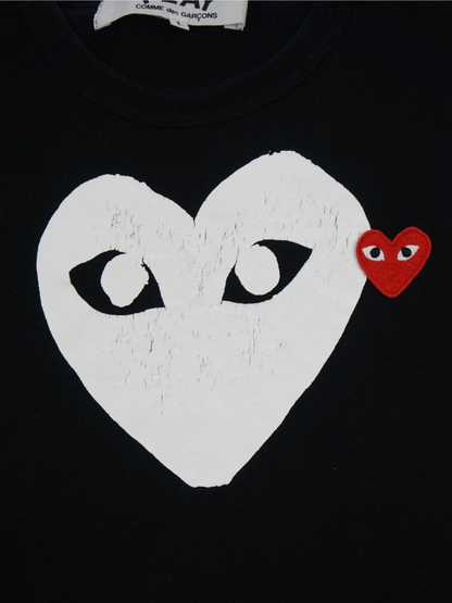 T-shirt noir à motif coeur - Comme des Garçons