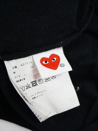 T-shirt noir à motif coeur - Comme des Garçons