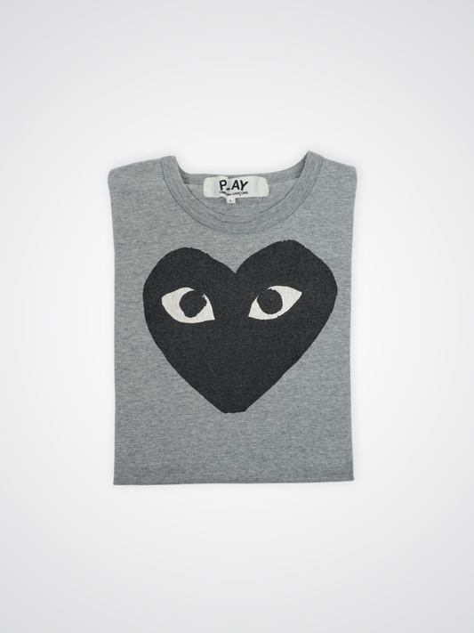 T-shirt gris à motif coeur - Comme des Garçons