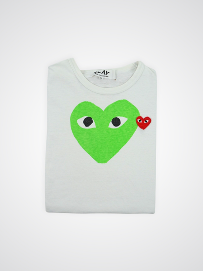 T-shirt blanc à motif coeur - Comme des Garçons