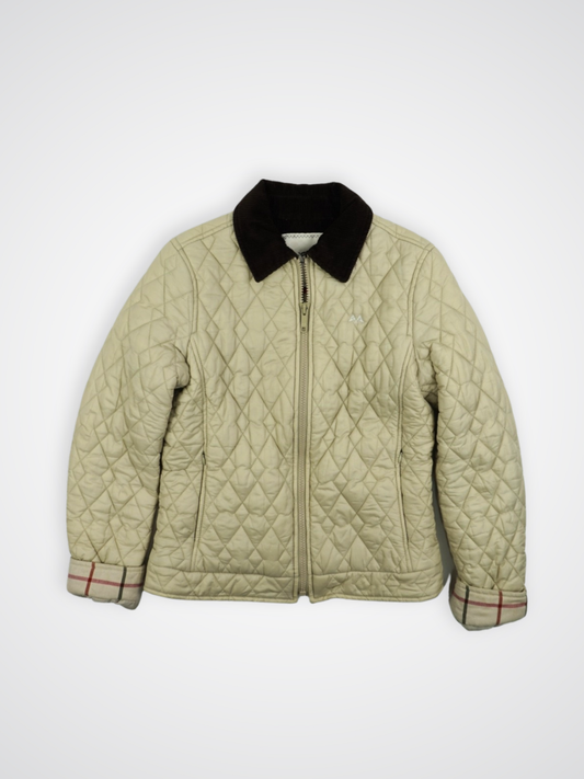 Veste beige à tissu matelassé à logo  - Thomas Burberry