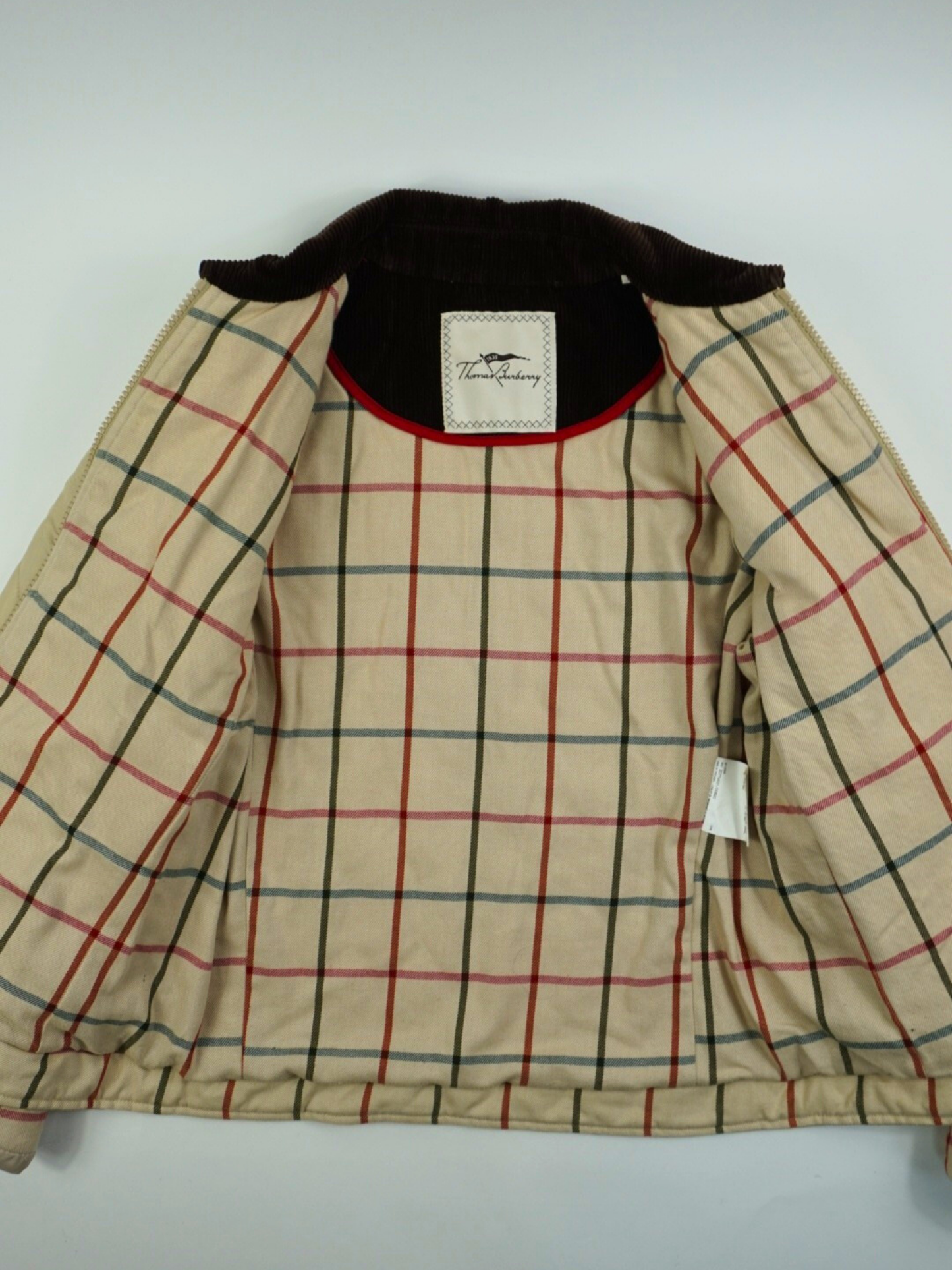 Veste beige à tissu matelassé à logo  - Thomas Burberry