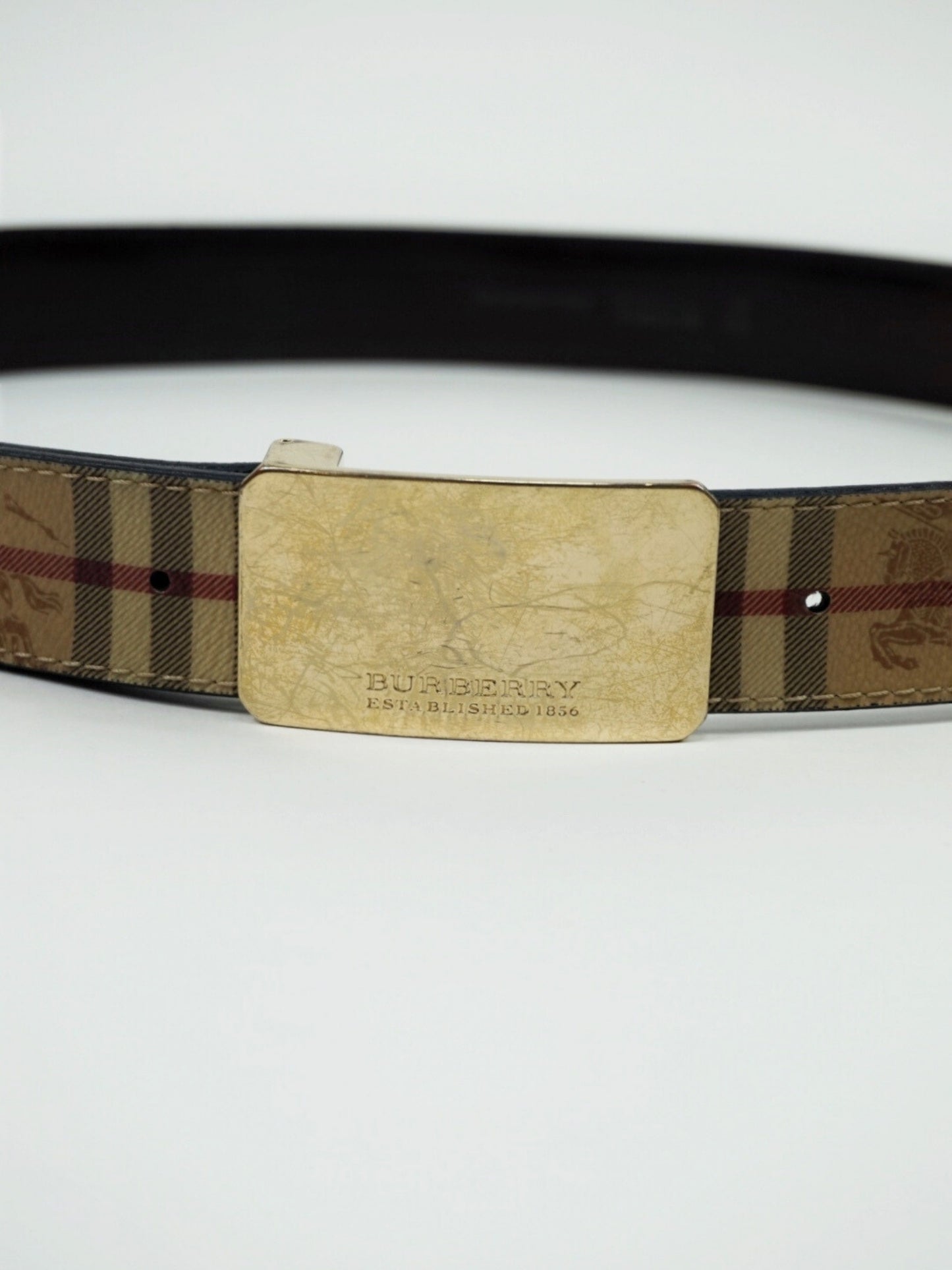 Ceinture à motif Check beige - Burberry