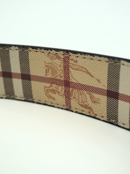 Ceinture réversible à motifs check/noire - Thomas Burberry