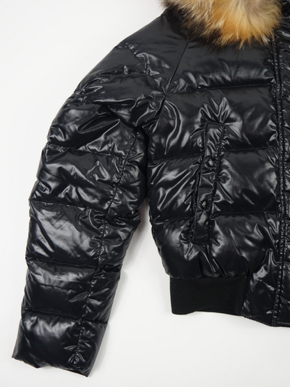 Doudoune courte style bombers noire à capuche - Moncler