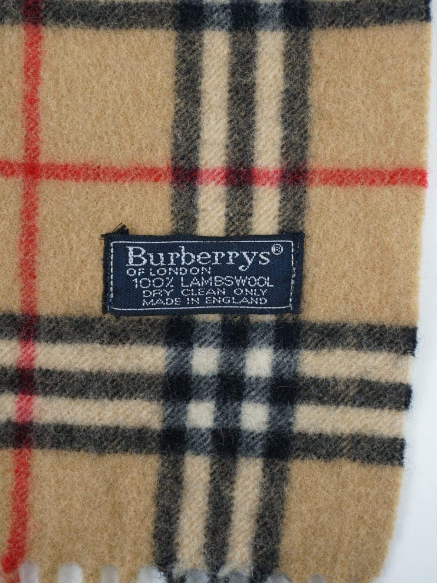 Écharpe en laine à carreaux camel - Burberry