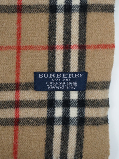 Écharpe en cachemire à carreaux camel - Burberry