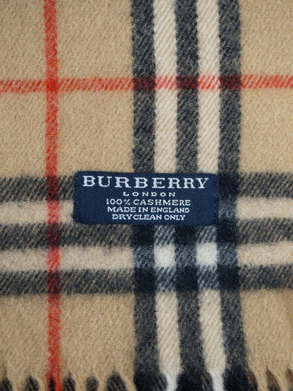 Écharpe en cachemire à carreaux camel - Burberry