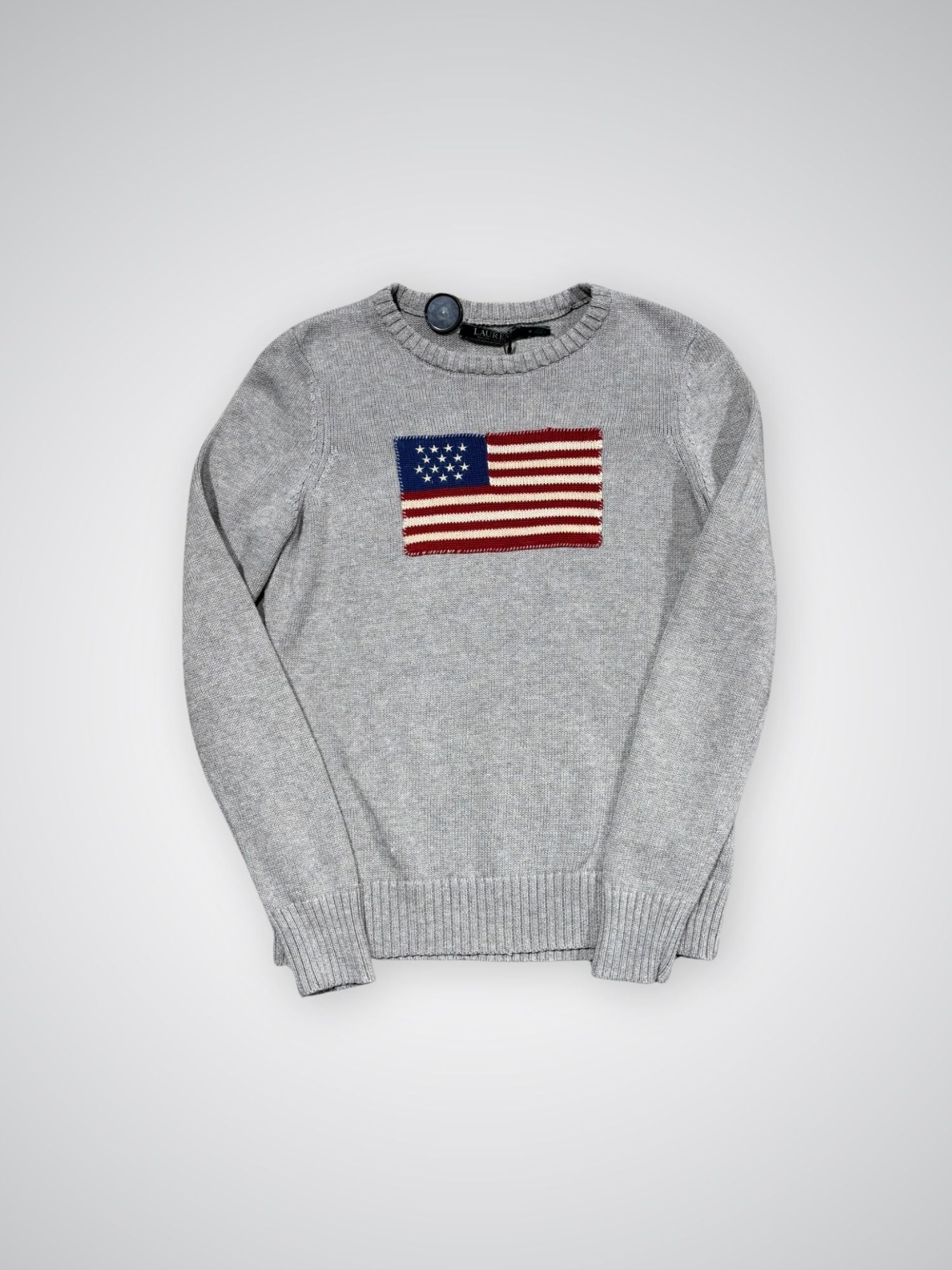Pull Flag Ralph Lauren gris (M femme)