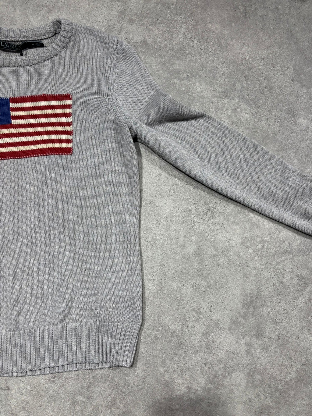 Pull Flag Ralph Lauren gris (M femme)