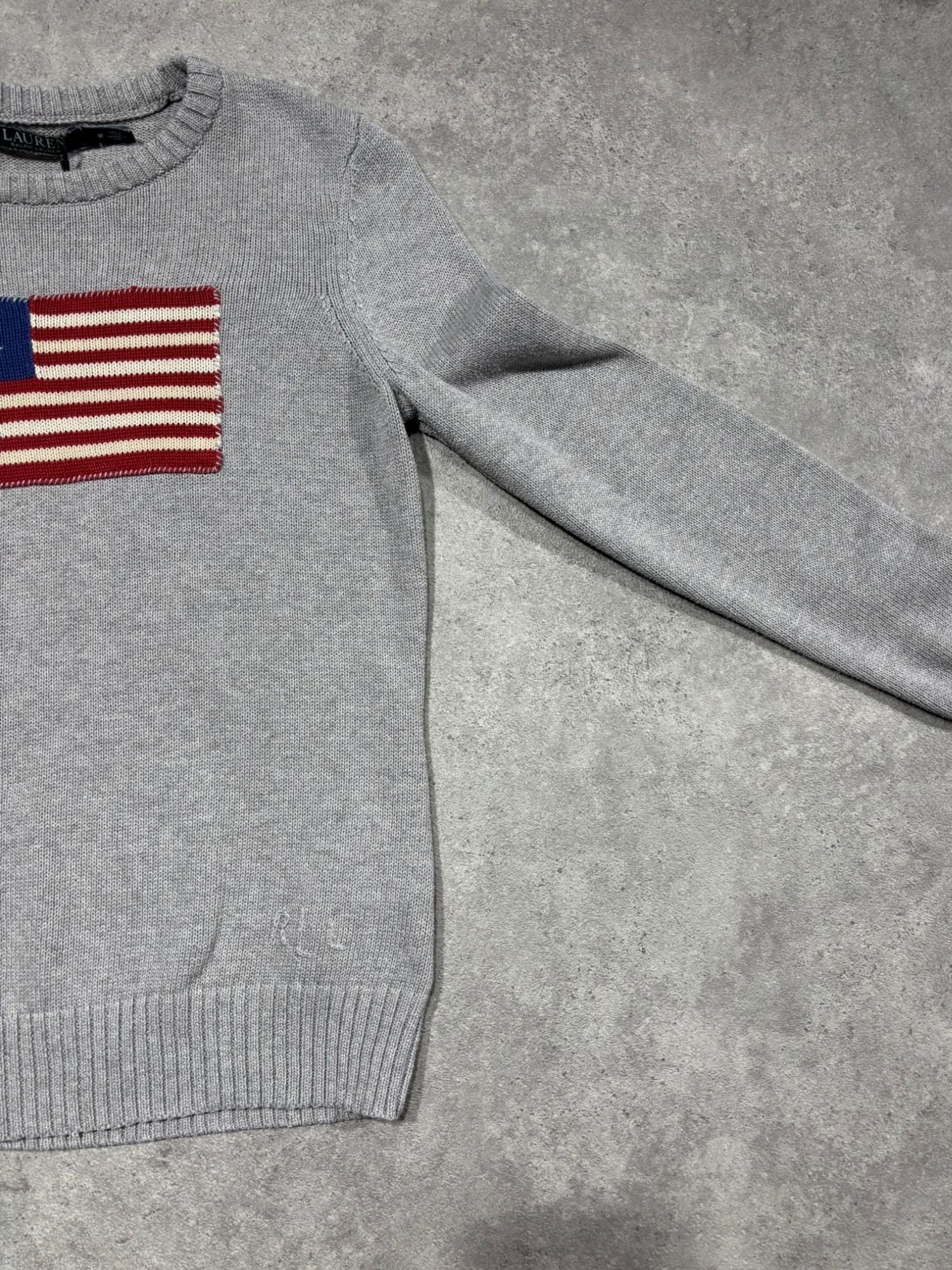 Pull Flag Ralph Lauren gris (M femme)