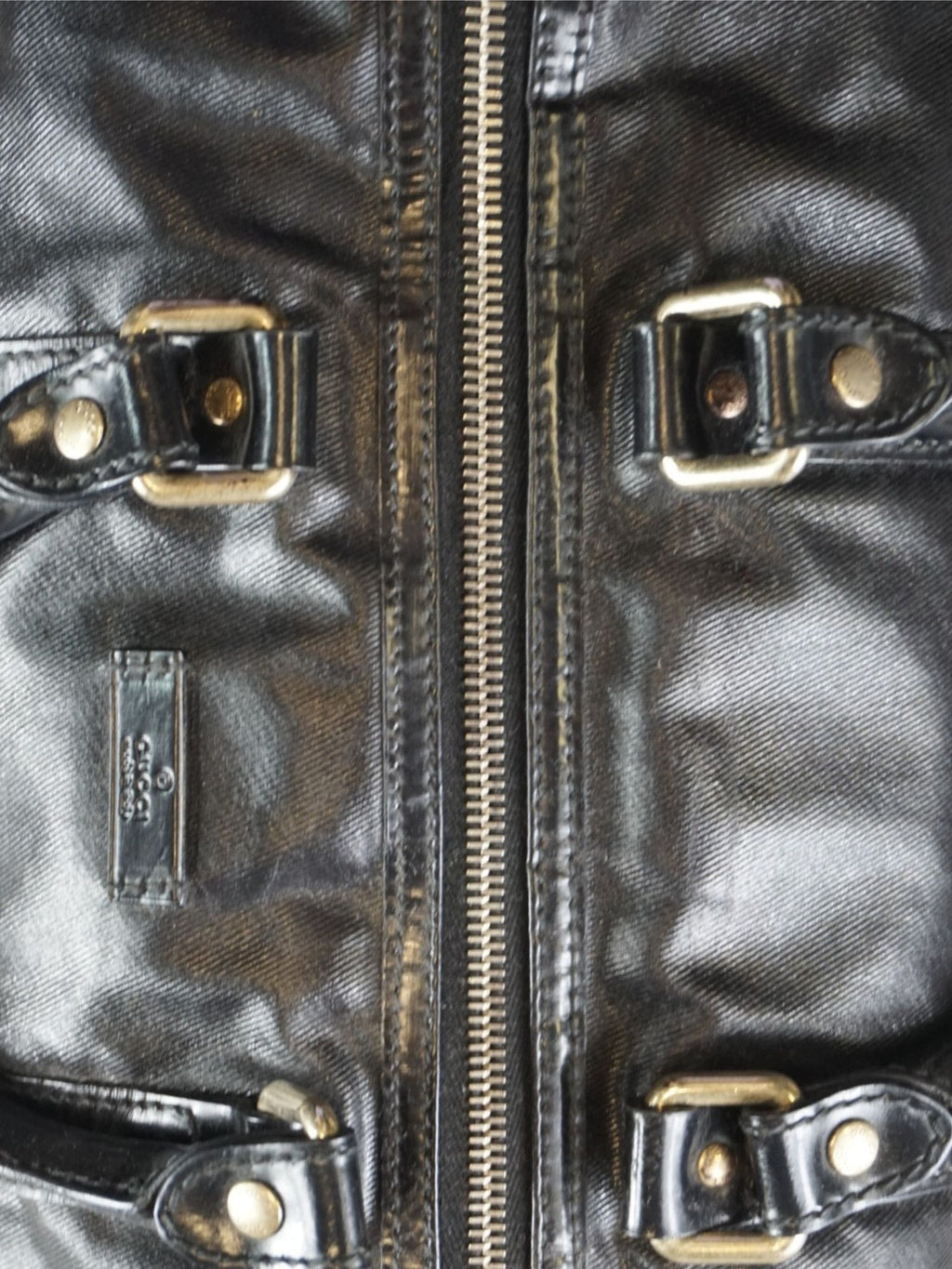 Sac Boston Gucci noir brillant