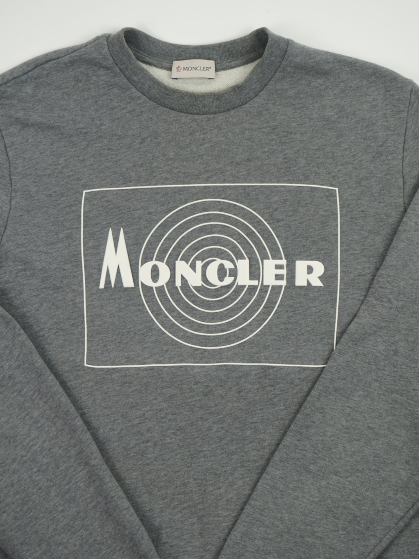 Sweat gris floqué à logo - Moncler