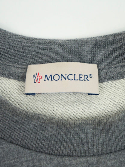 Sweat gris floqué à logo - Moncler