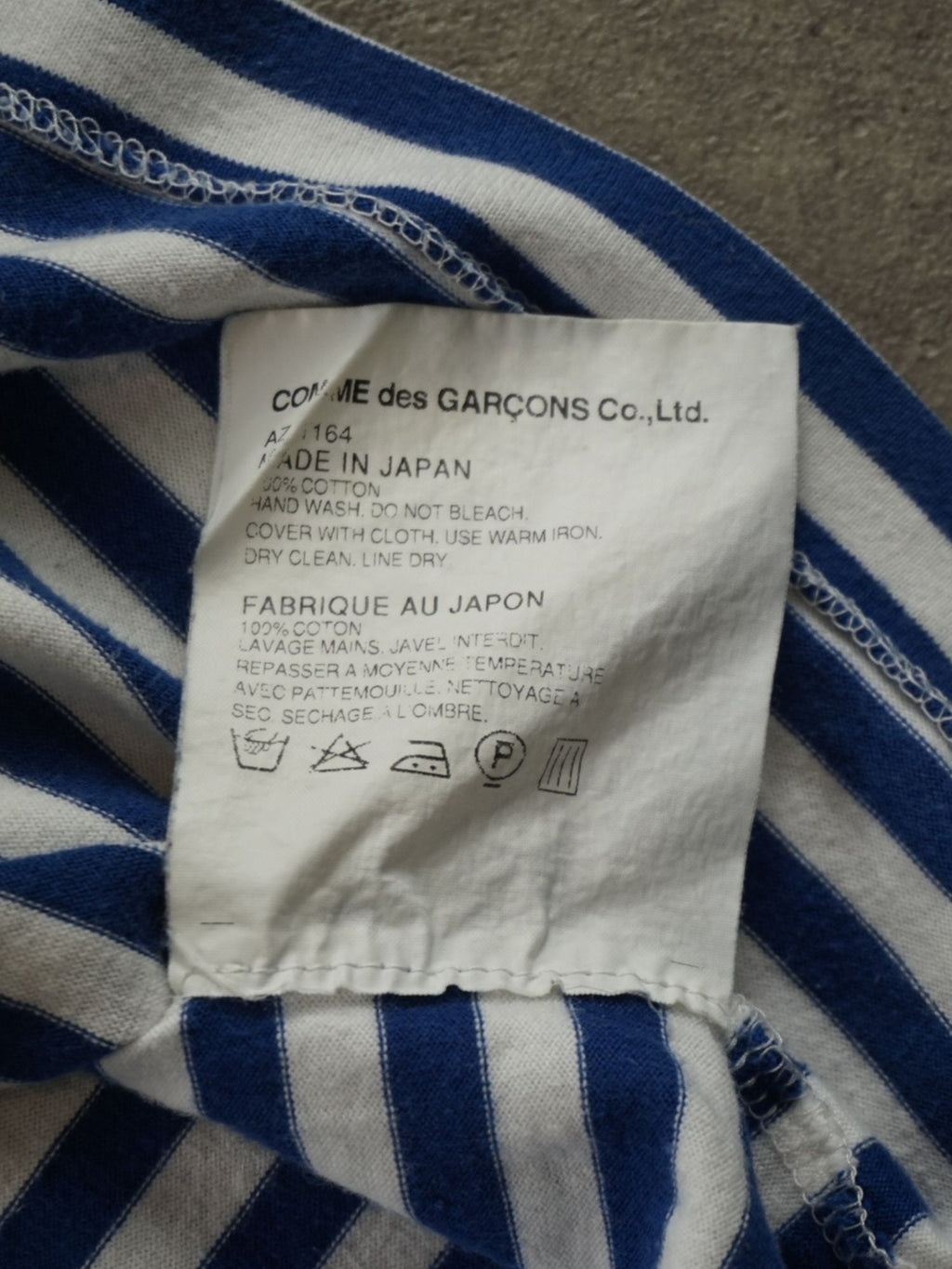 Marinière Comme des Garçons bleue (S)