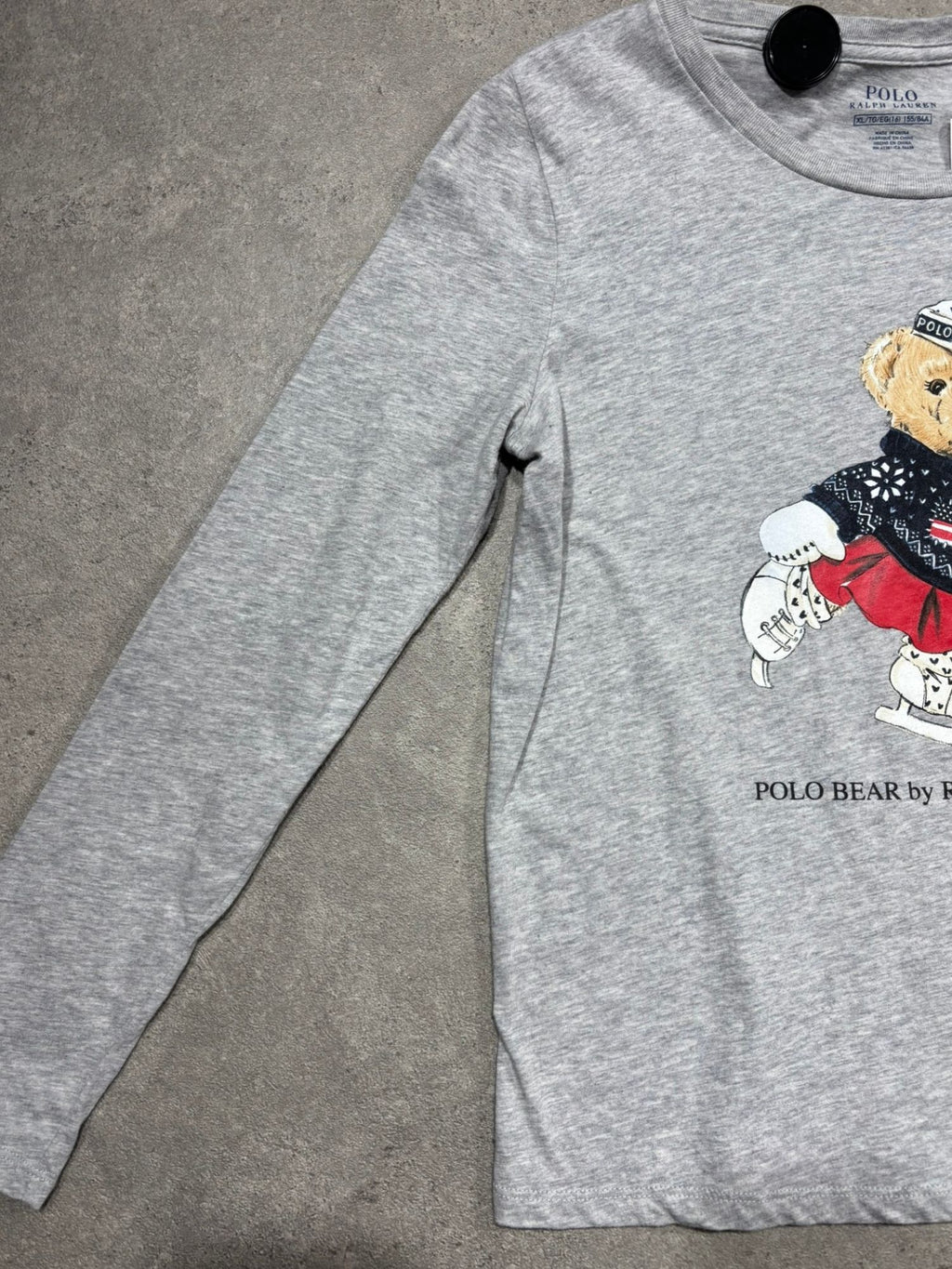 T-shirt Ralph Lauren Bear gris (XS/S femme)