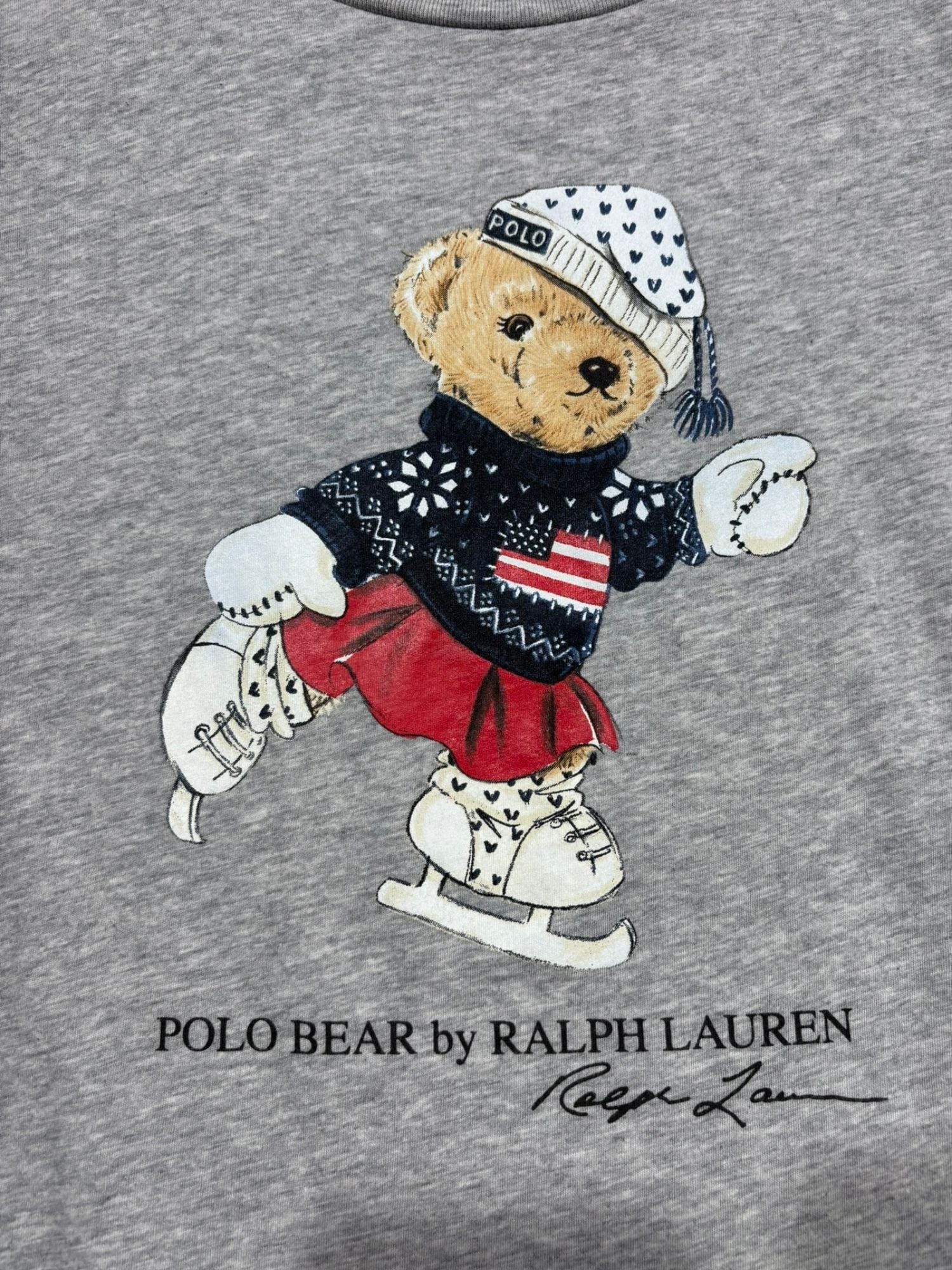 T-shirt Ralph Lauren Bear gris (XS/S femme)